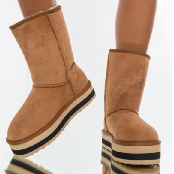 AZALEA WANG - Show Me It All Beige Boots - Size 7 - Picture 3 of 9